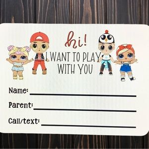 LOL dolls play date cards